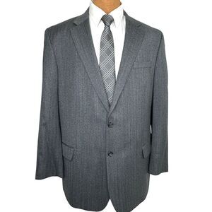 Jos A Bank Reserve Regal Fit Gray Silk Wool Blazer Sport Jacket Mens 46L